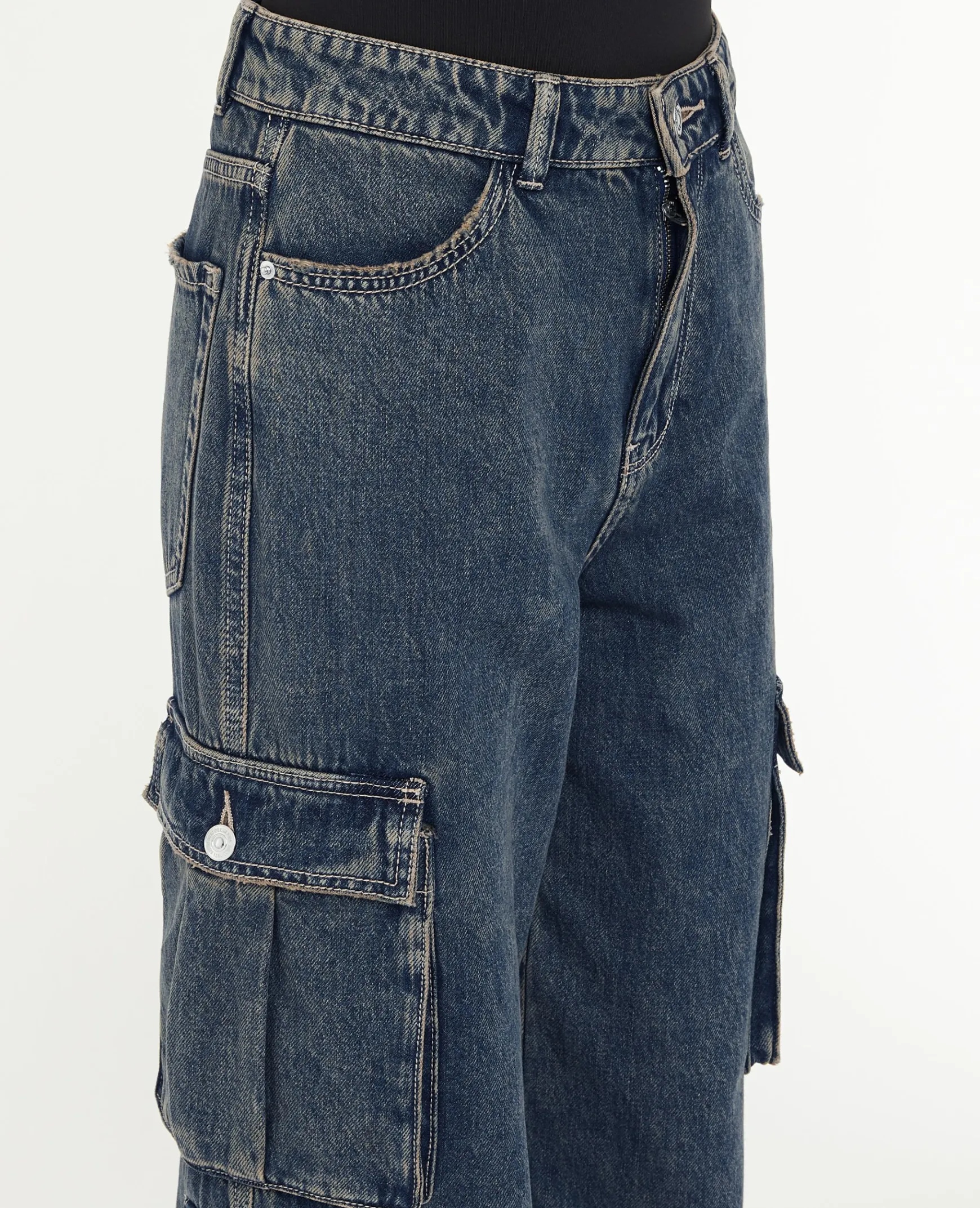 Pimkie Pimkie Positive|Jean^Jean Cargo Large Effet Dirty -