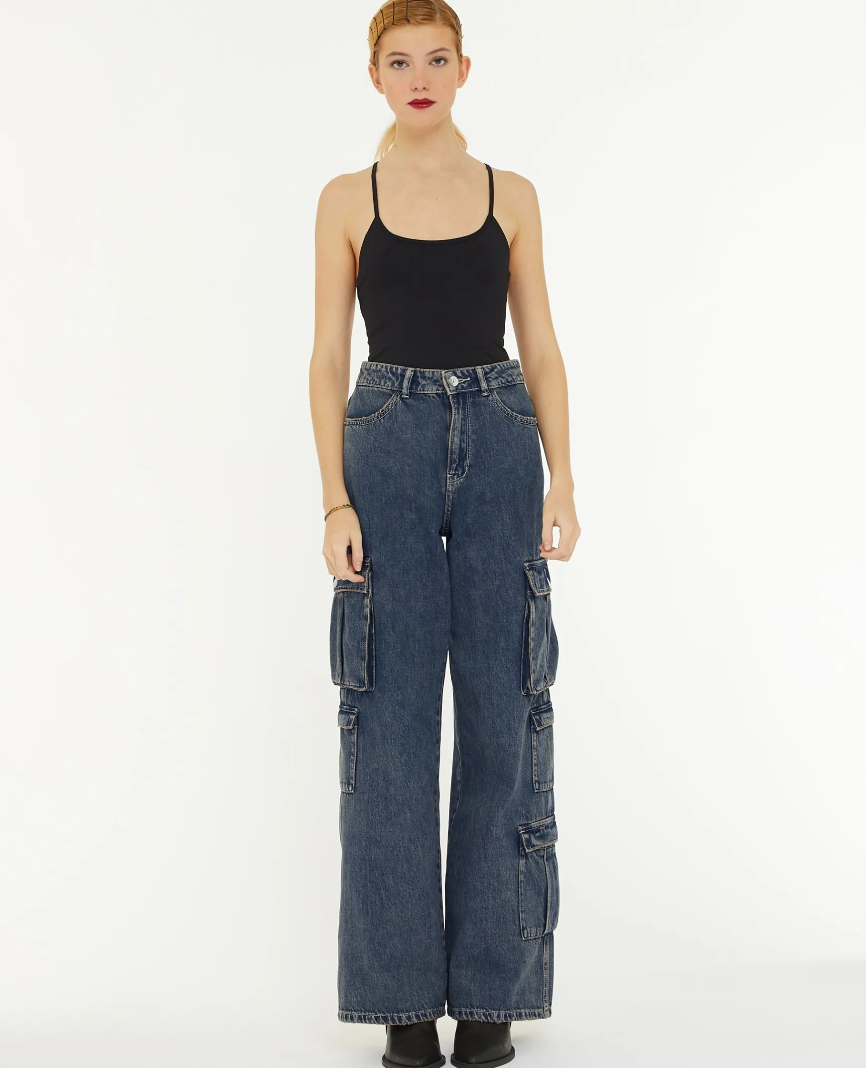 Pimkie Pimkie Positive|Jean^Jean Cargo Large Effet Dirty -