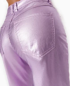 Pimkie Pimkie Positive|Jean^Jean Droit Rose Métallisé Taille Haute -