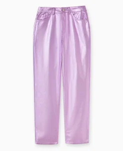 Pimkie Pimkie Positive|Jean^Jean Droit Rose Métallisé Taille Haute -