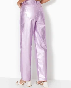 Pimkie Pimkie Positive|Jean^Jean Droit Rose Métallisé Taille Haute -