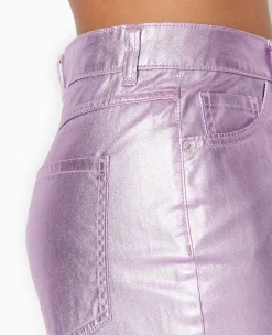 Pimkie Pimkie Positive|Jean^Jean Droit Rose Métallisé Taille Haute -