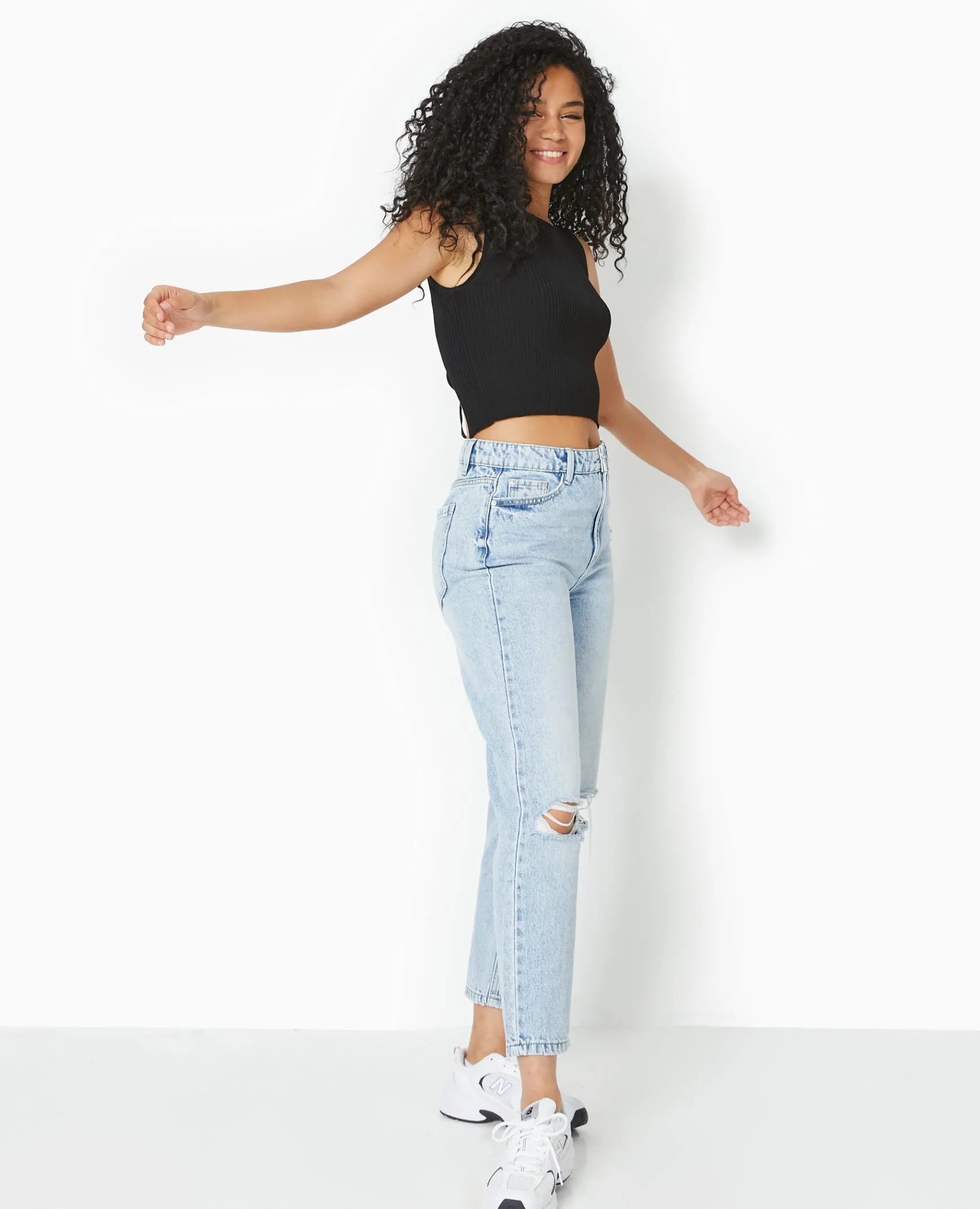 Pimkie Toute La Collection|Pimkie Positive^Jean Mom Taille Haute Destroy -