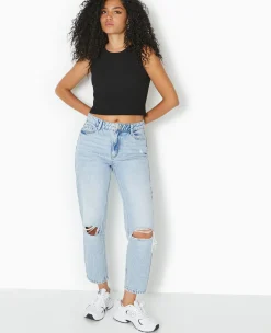 Pimkie Toute La Collection|Pimkie Positive^Jean Mom Taille Haute Destroy -