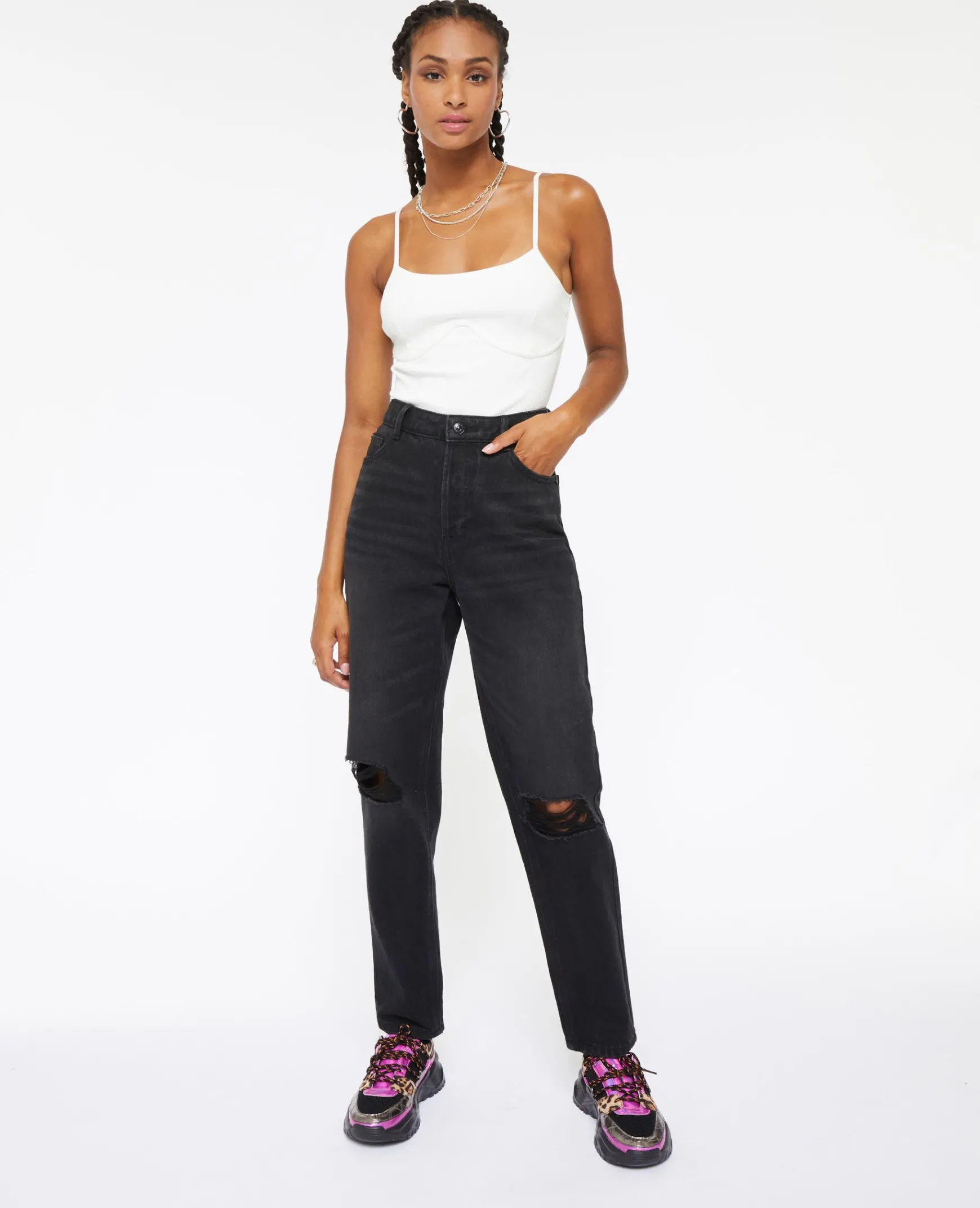 Pimkie Pimkie Positive|Jean^Jean Mom Taille Haute Trashé -