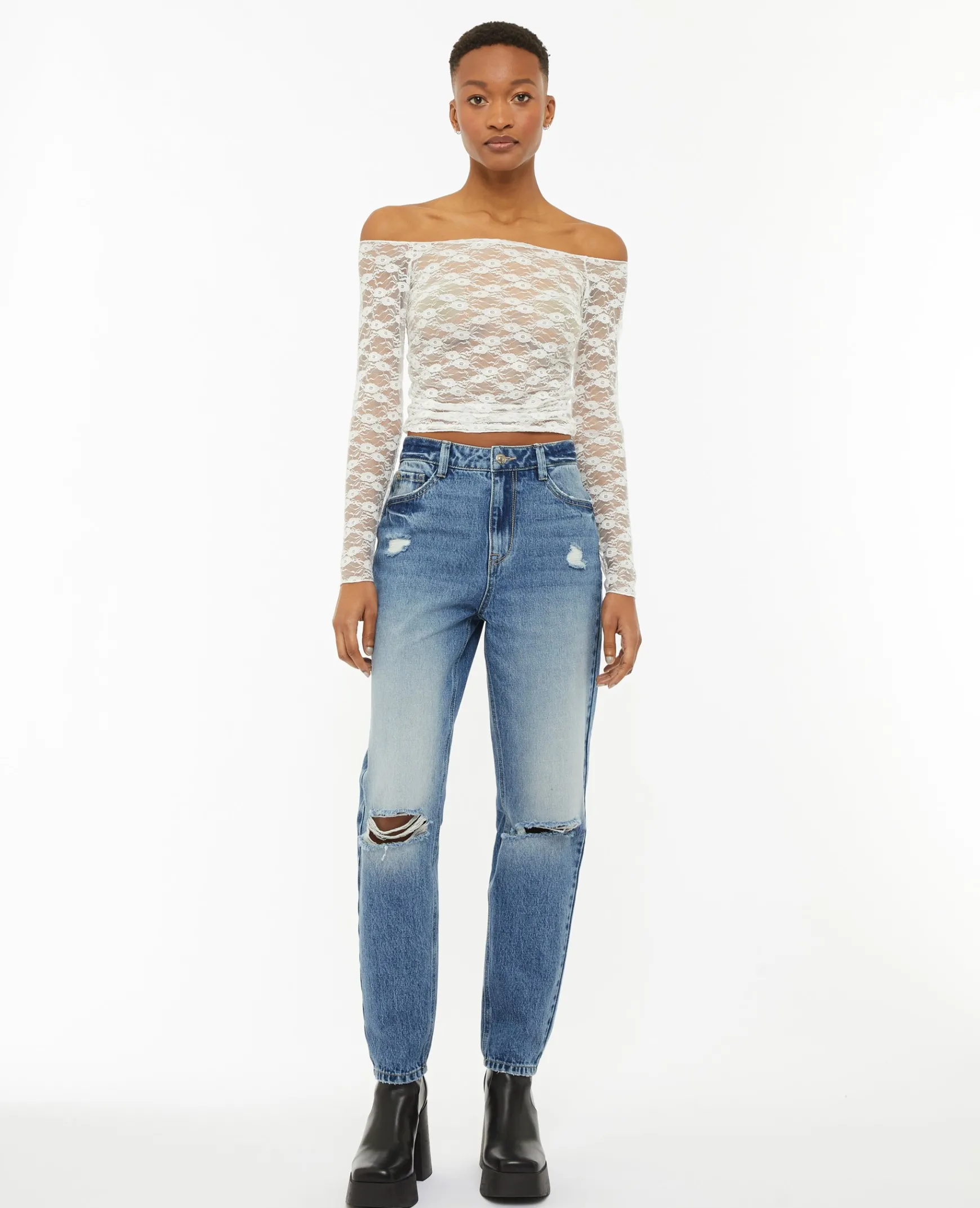 Pimkie Pimkie Positive|Jean^Jean Mom Taille Haute Trashé -