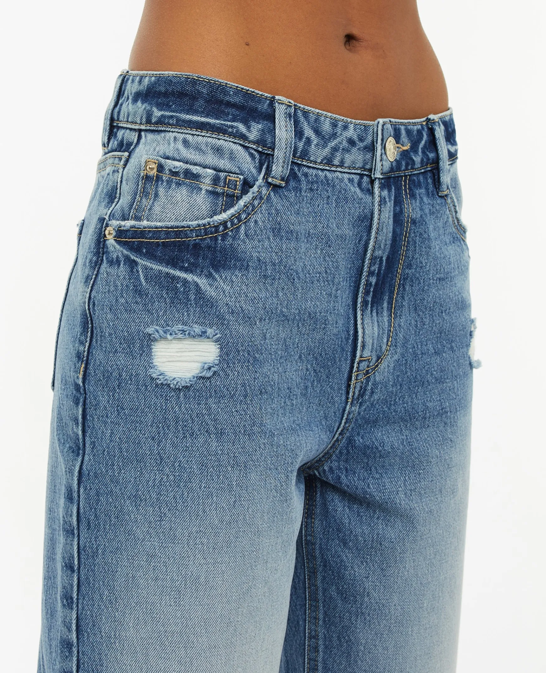 Pimkie Pimkie Positive|Jean^Jean Mom Taille Haute Trashé -