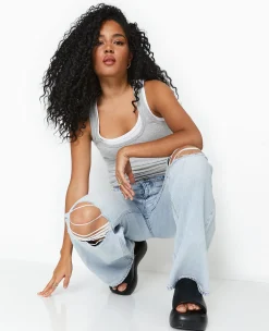 Pimkie Pimkie Positive|Jean^Jean Wide Taille Basse Destroy -