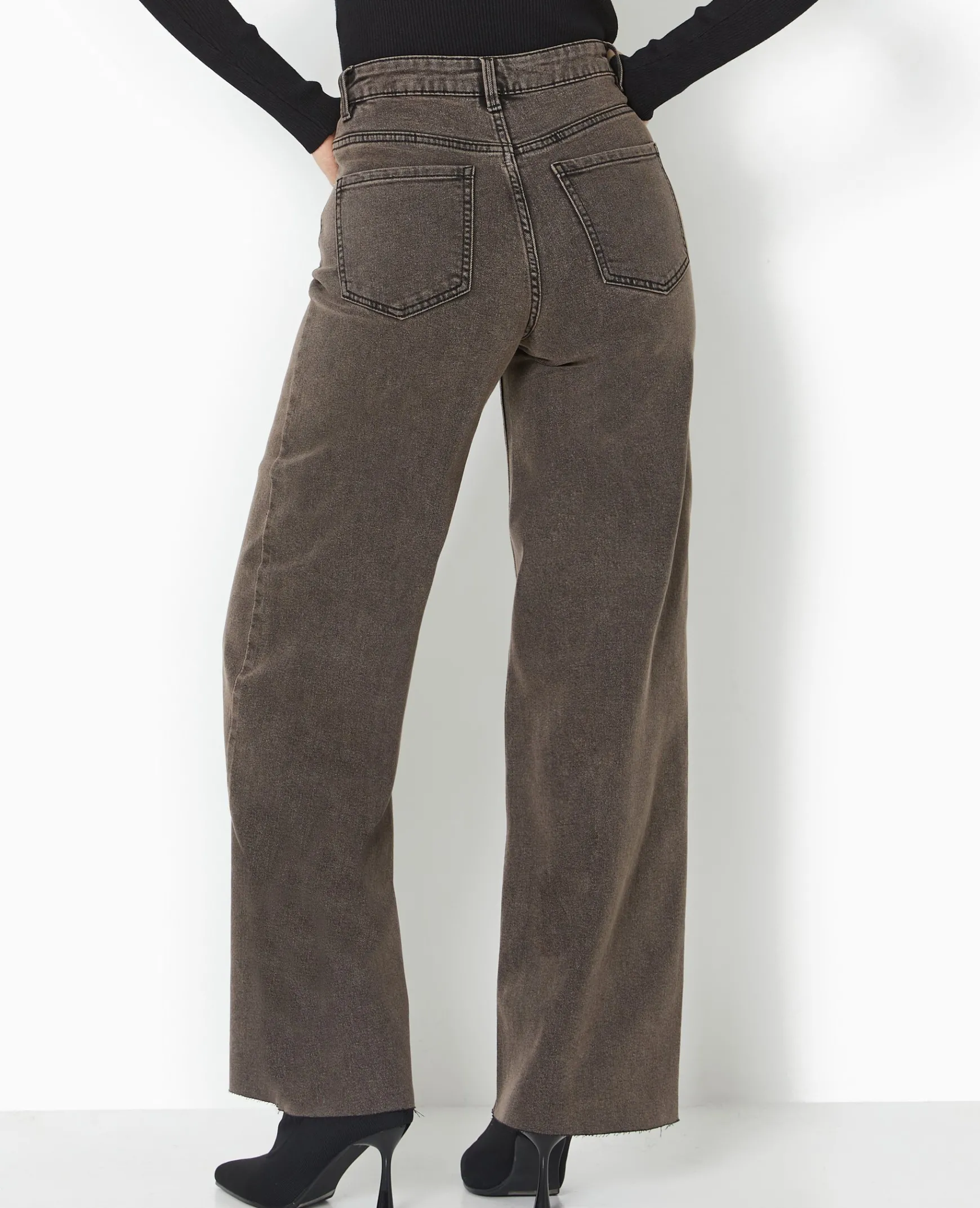 Pimkie Toute La Collection|Pimkie Positive^Jean Wide Taille Haute Avec Bas Coupés -