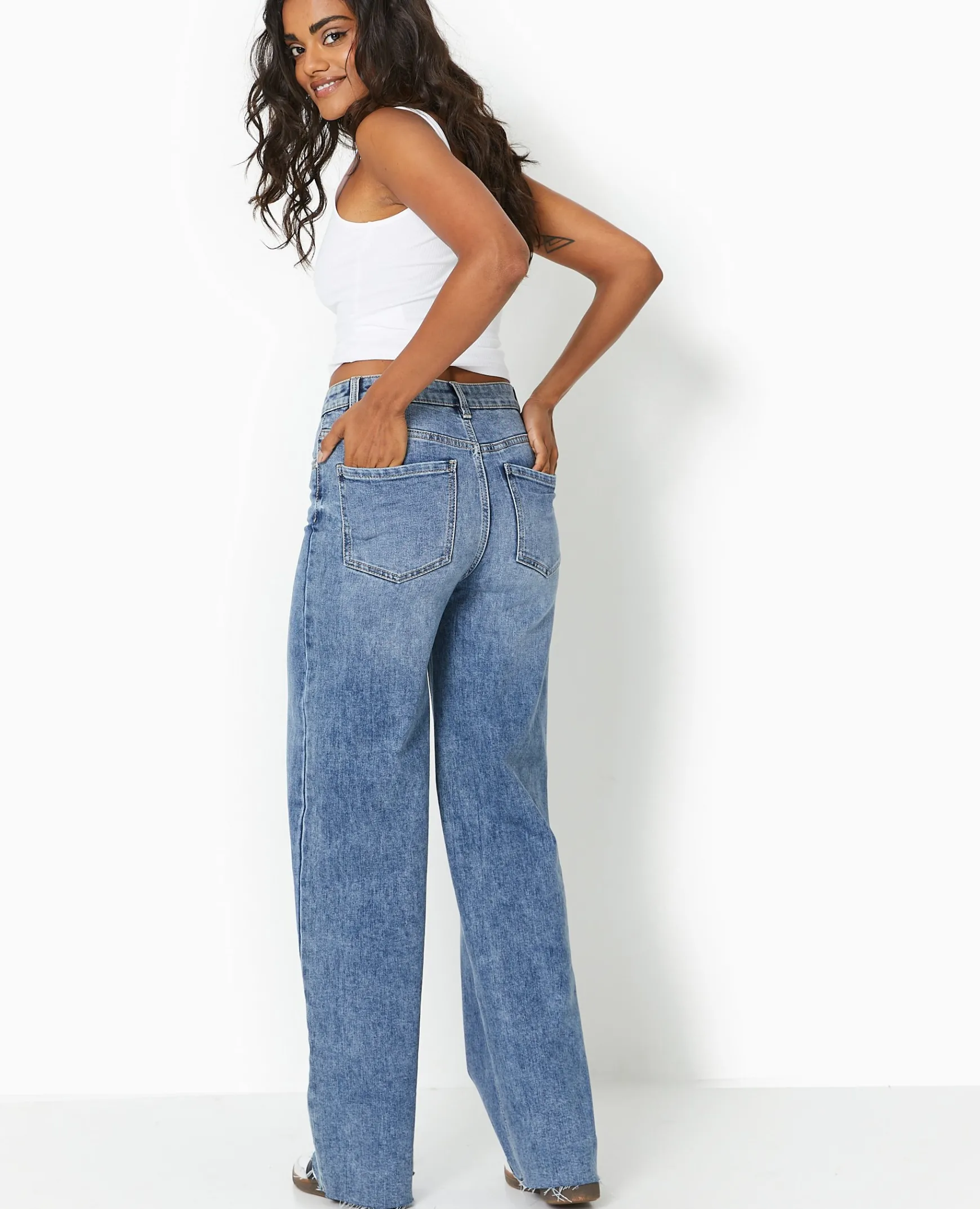 Pimkie Toute La Collection|Jean^Jean Wide Taille Haute Avec Bas Coupés -