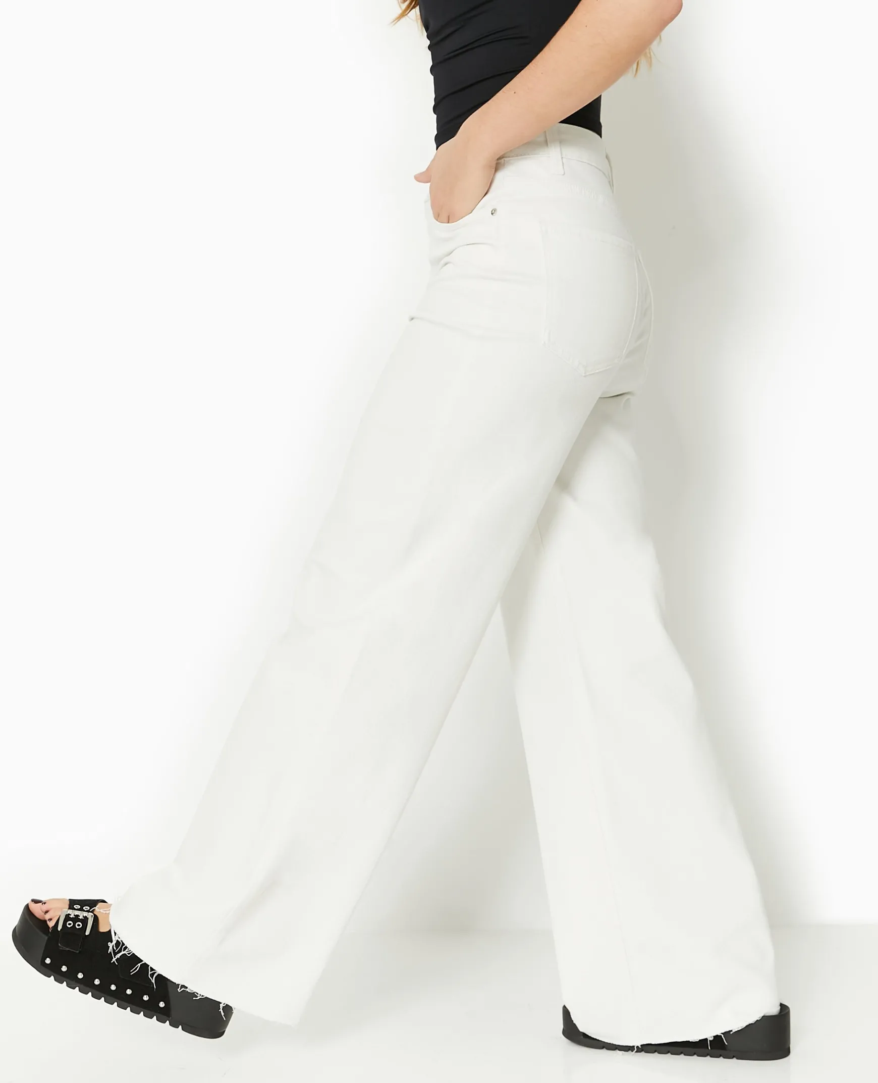 Pimkie Pimkie Positive|Jean^Jean Wide Taille Haute Bas Coupés -