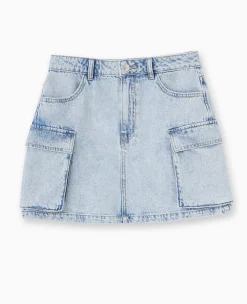 Pimkie Pimkie Positive|Jupe^Jupe Courte En Jean Avec Poches Plaquées -