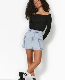 Pimkie Pimkie Positive|Jupe^Jupe Courte En Jean Avec Poches Plaquées -