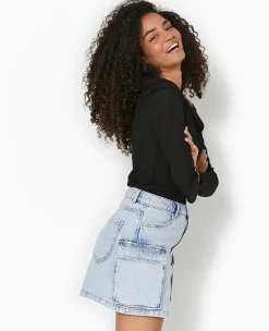 Pimkie Pimkie Positive|Jupe^Jupe Courte En Jean Avec Poches Plaquées -