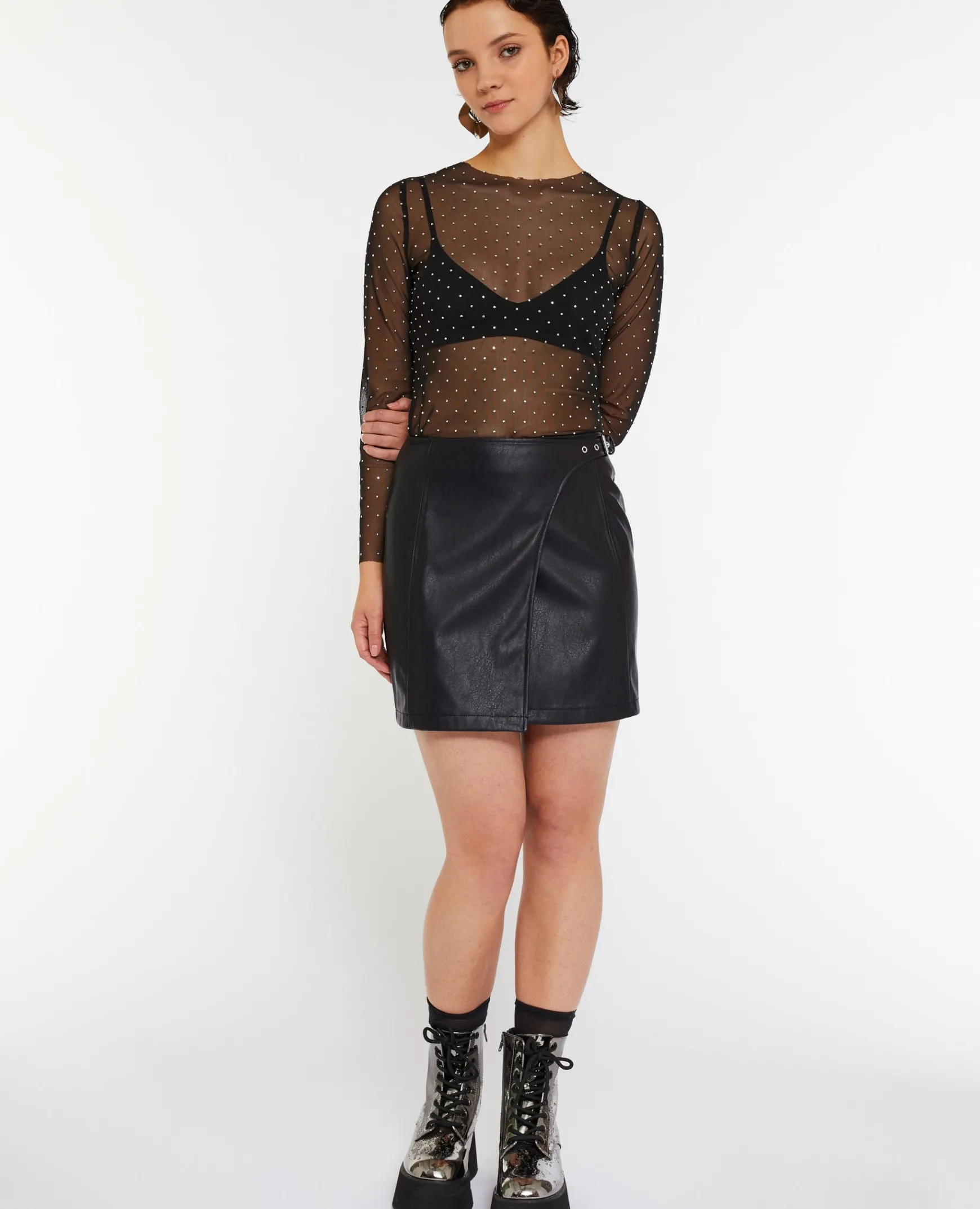 Pimkie Jupe^Jupe Courte Portefeuille En Simili -