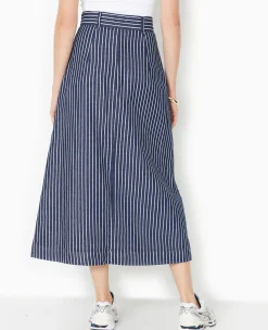 Pimkie Toute La Collection|Jupe^Jupe En Jean Longue Et Boutonnée Avec Rayures -