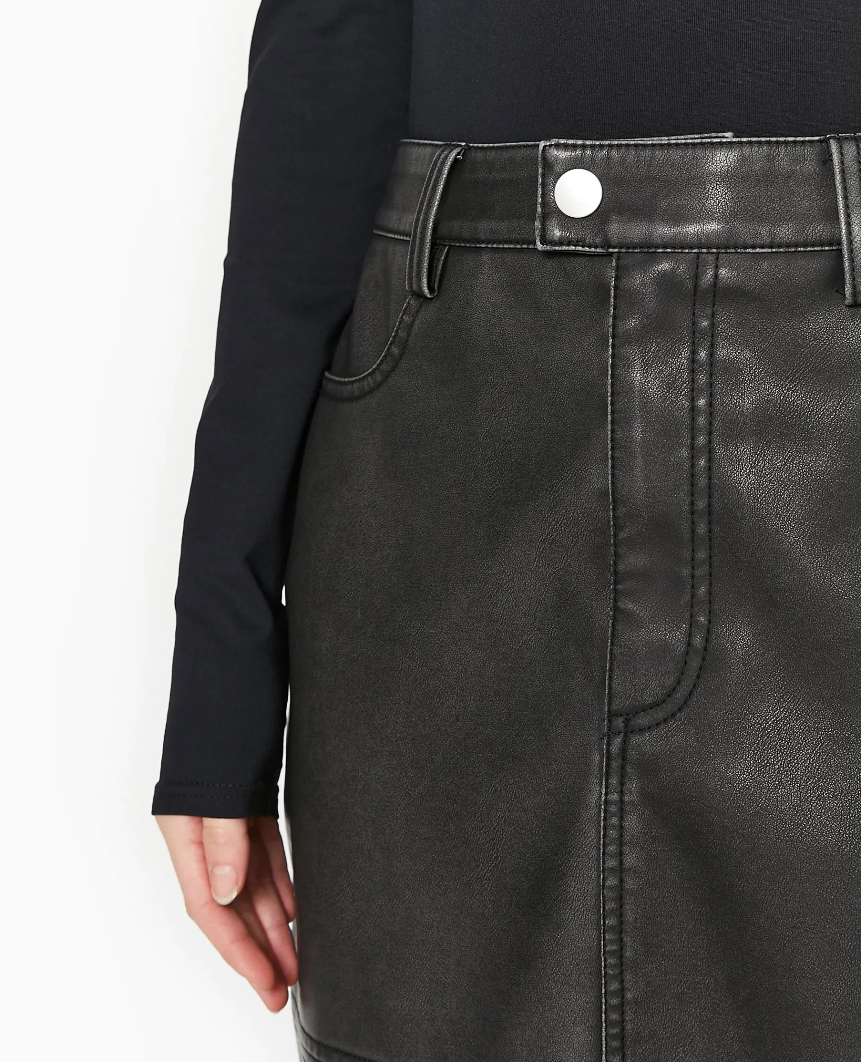 Pimkie Jupe^Jupe Longue En Faux Cuir Used Avec Poches -
