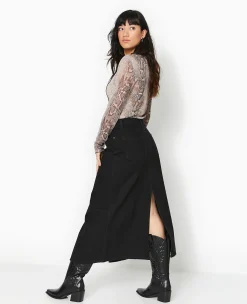 Pimkie Jupe^Jupe Longue En Jean Avec Fentes -