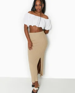 Pimkie Jupe^Jupe Longue En Maille Côtes Plates -