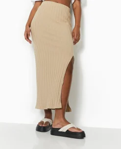 Pimkie Jupe^Jupe Longue En Maille Côtes Plates -