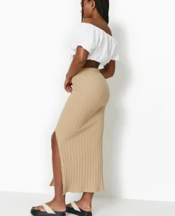 Pimkie Jupe^Jupe Longue En Maille Côtes Plates -