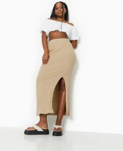 Pimkie Jupe^Jupe Longue En Maille Côtes Plates -