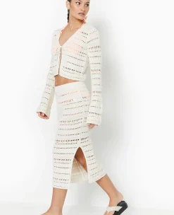 Pimkie Jupe^Jupe Midi En Maille Ajourée Façon Crochet -
