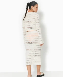 Pimkie Jupe^Jupe Midi En Maille Ajourée Façon Crochet -