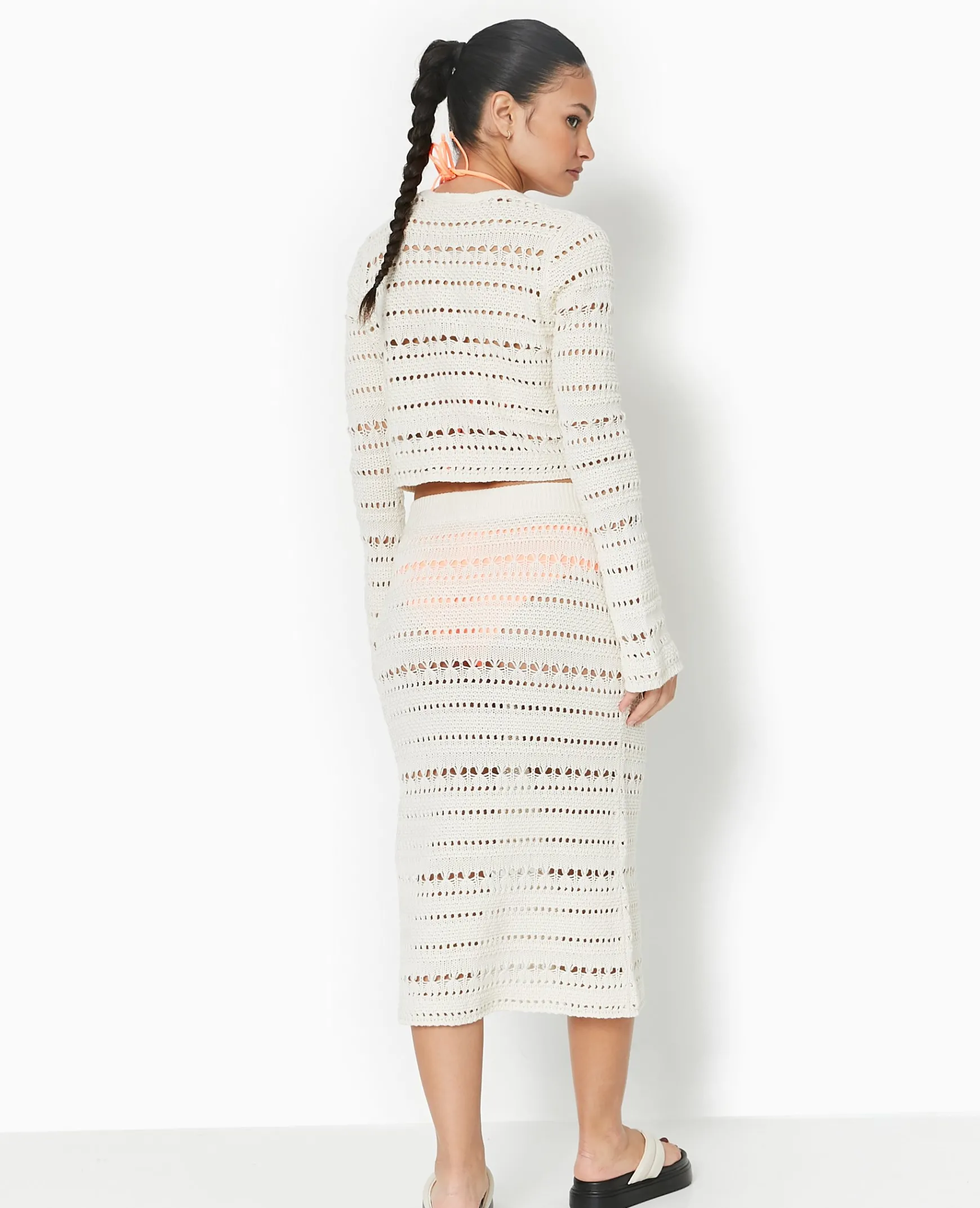 Pimkie Jupe^Jupe Midi En Maille Ajourée Façon Crochet -