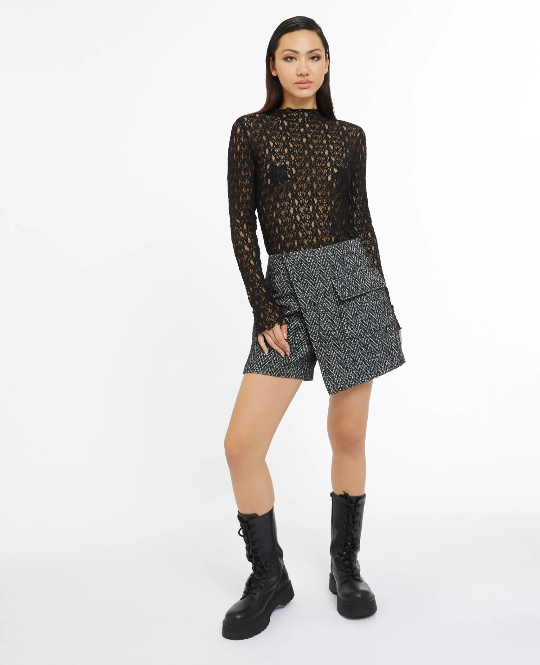Pimkie Jupe|Ensembles^Jupe-short En Tweed Avec Poche -
