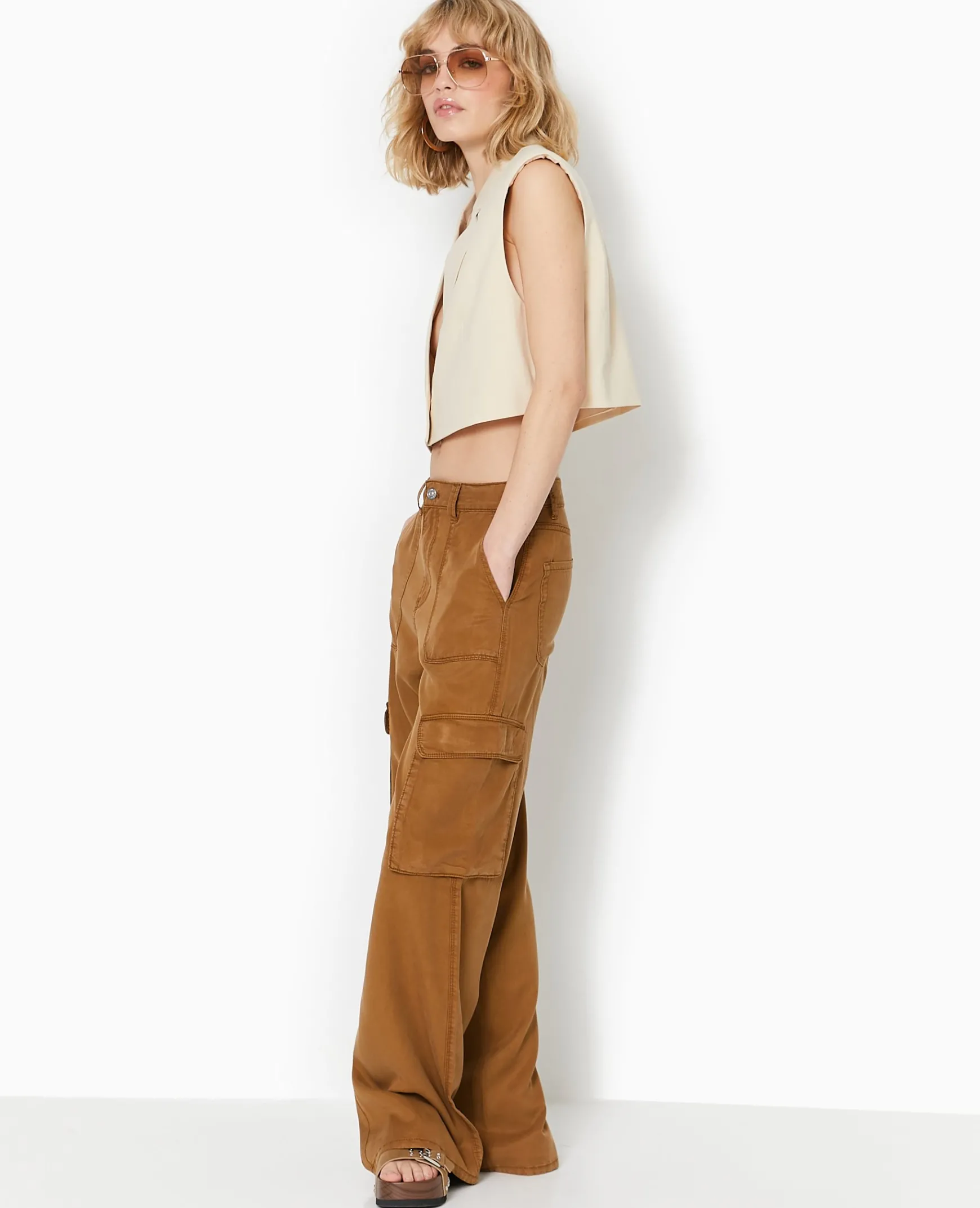 Pimkie Pantalon^Pantalon Cargo En Tissu Fluide Tencel -