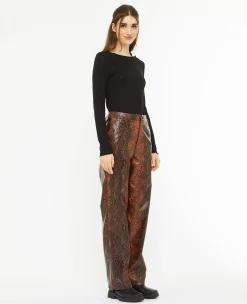 Pimkie Pantalon^Pantalon Droit En Simili Effet Python -