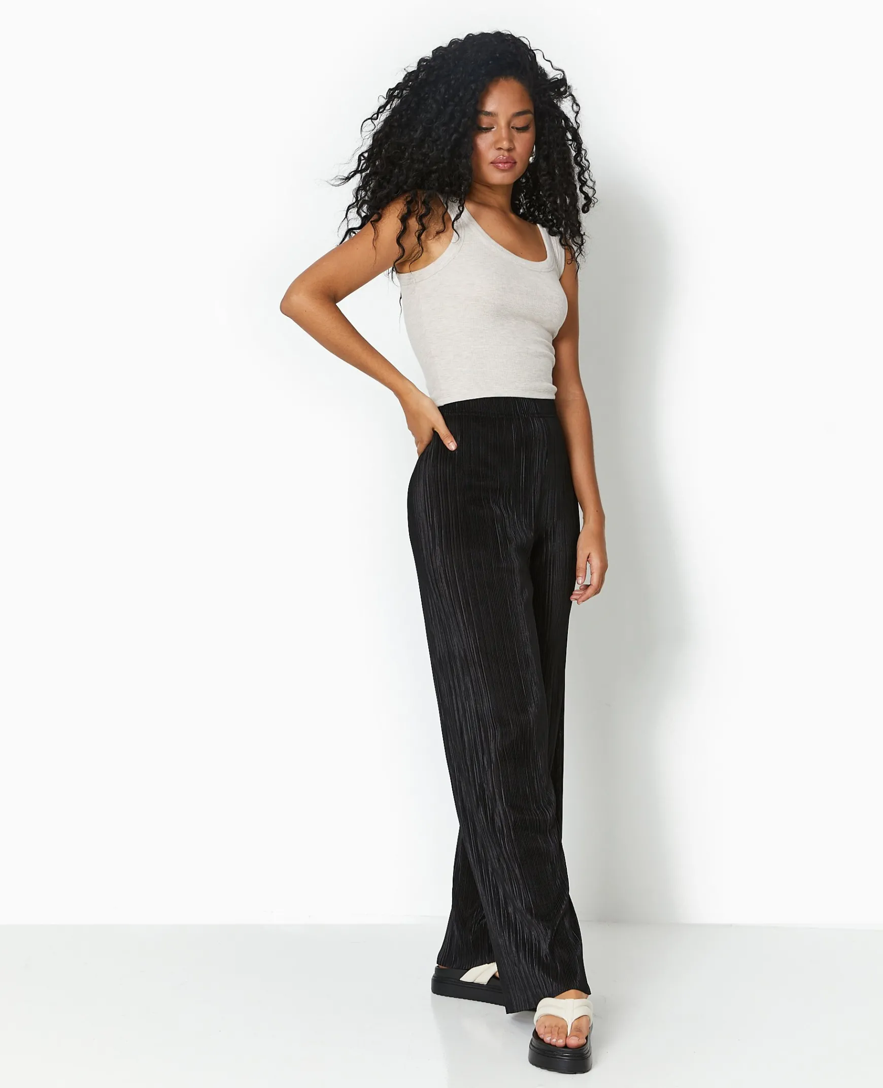 Pimkie Pantalon^Pantalon Large En Tissu Plissé Et Satiné -