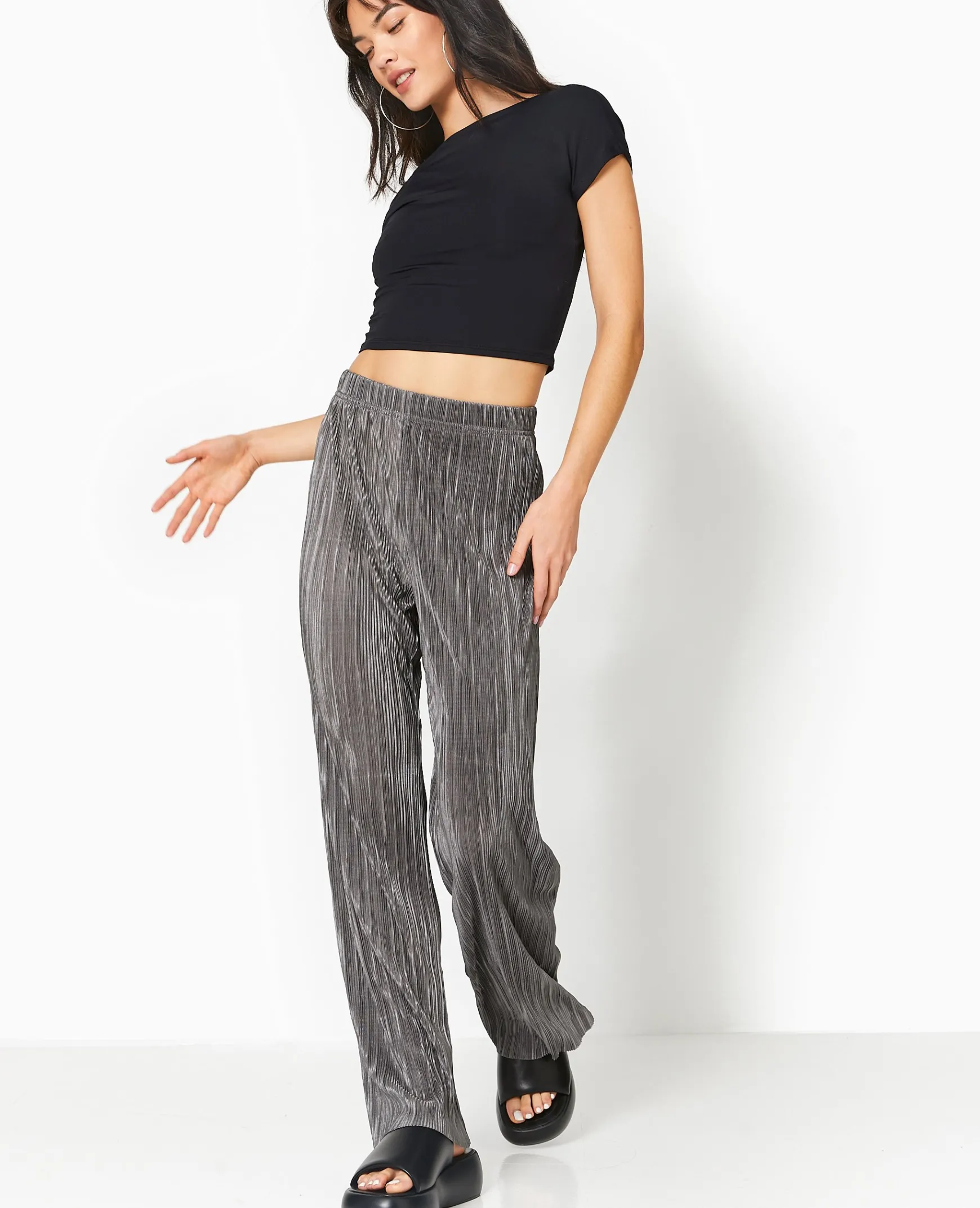 Pimkie Pantalon^Pantalon Large En Tissu Plissé Et Satiné -