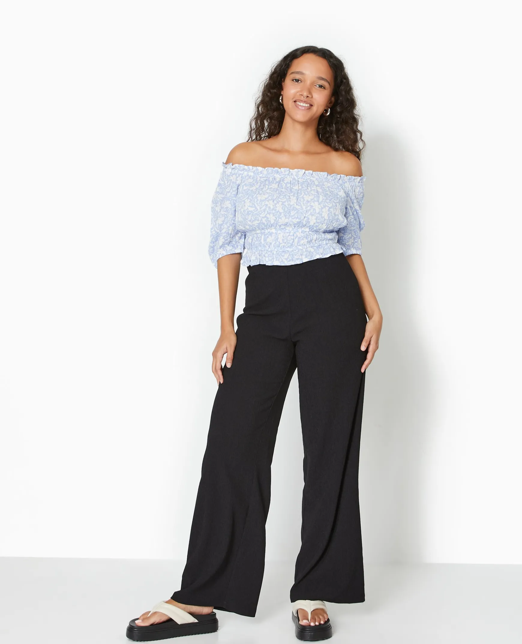 Pimkie Pantalon^Pantalon Large Et Fluide En Tissu Effet Froissé -