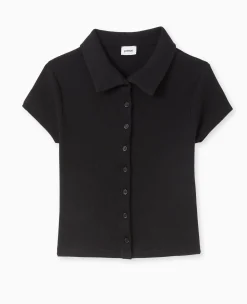 Pimkie T-Shirt Et Top^Polo Court Boutonnée En Maille Côtelée -