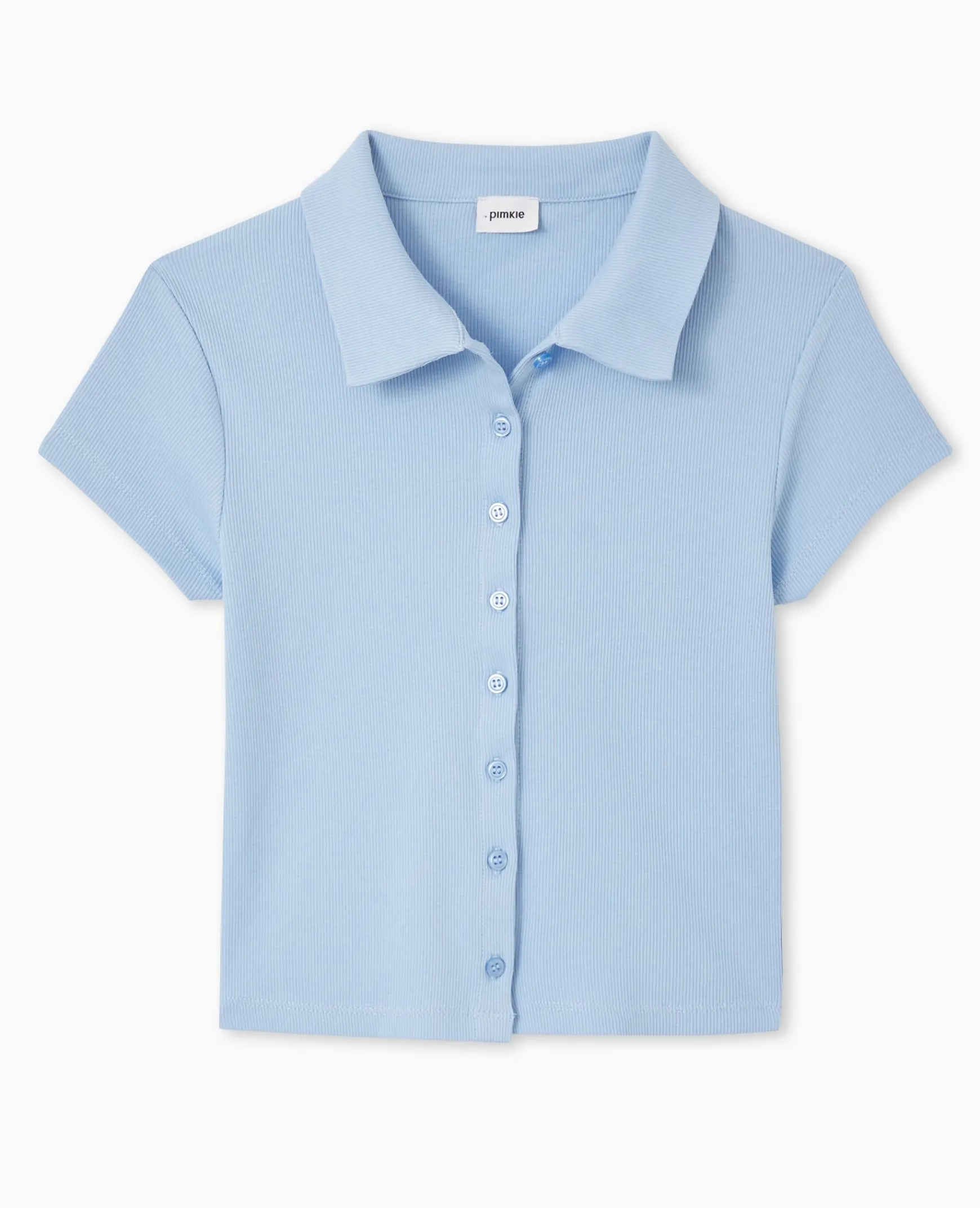 Pimkie Toute La Collection|T-Shirt Et Top^Polo Court Boutonnée En Maille Côtelée -
