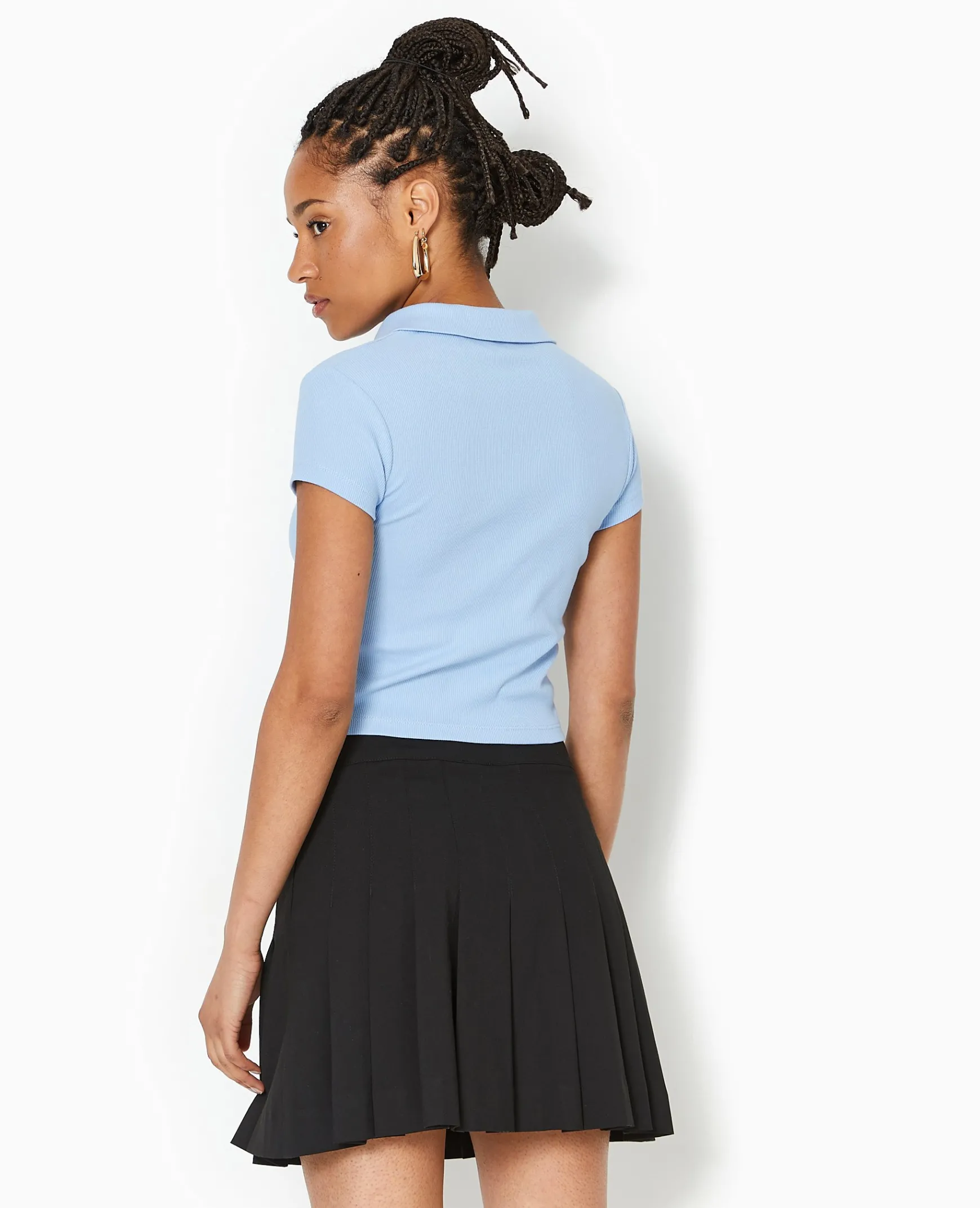 Pimkie Toute La Collection|T-Shirt Et Top^Polo Court Boutonnée En Maille Côtelée -