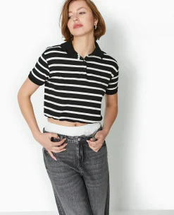 Pimkie Toute La Collection|T-Shirt Et Top^Polo Rayé Avec Base élastiquée -