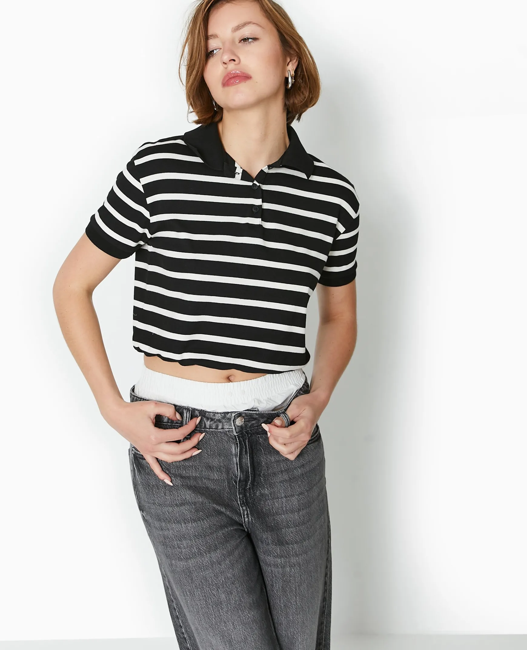 Pimkie Toute La Collection|T-Shirt Et Top^Polo Rayé Avec Base élastiquée -