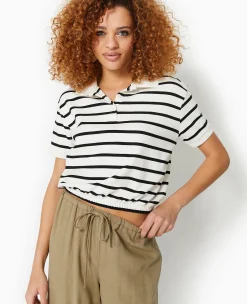 Pimkie T-Shirt Et Top^Polo Rayé Avec Base élastiquée -