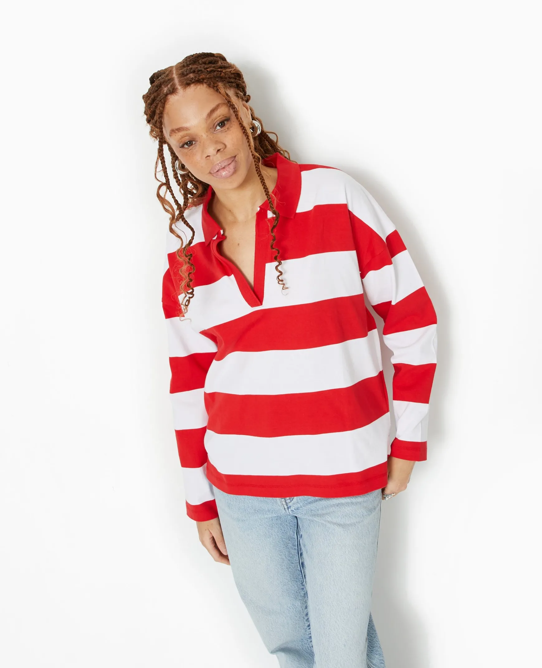 Pimkie Toute La Collection|T-Shirt Et Top^Polo Rayé Oversize Manches Longues -