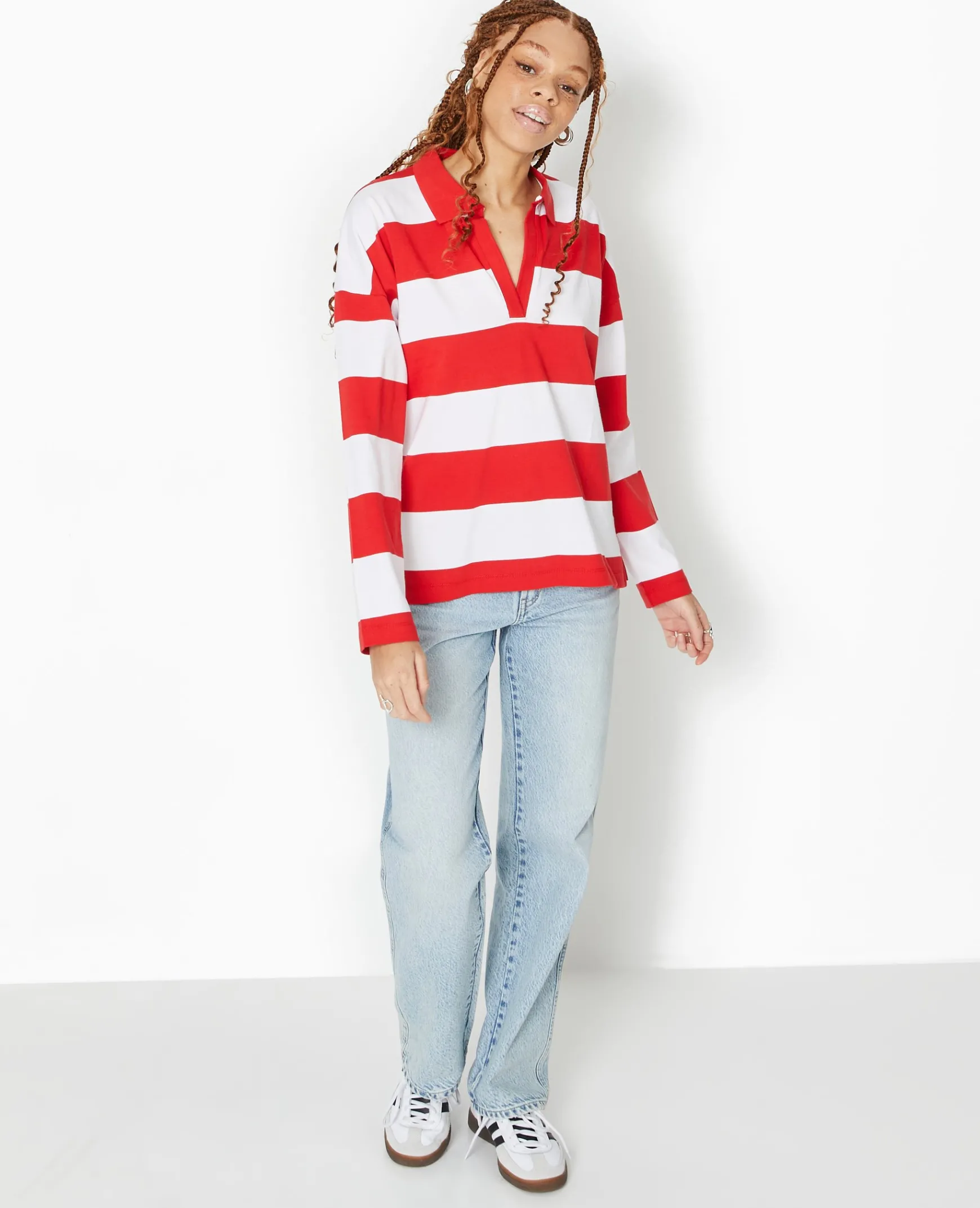 Pimkie Toute La Collection|T-Shirt Et Top^Polo Rayé Oversize Manches Longues -