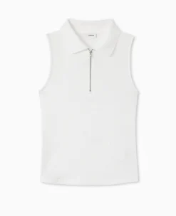 Pimkie Toute La Collection|T-Shirt Et Top^Polo Zippé Sans Manches En Maille Côtelée -