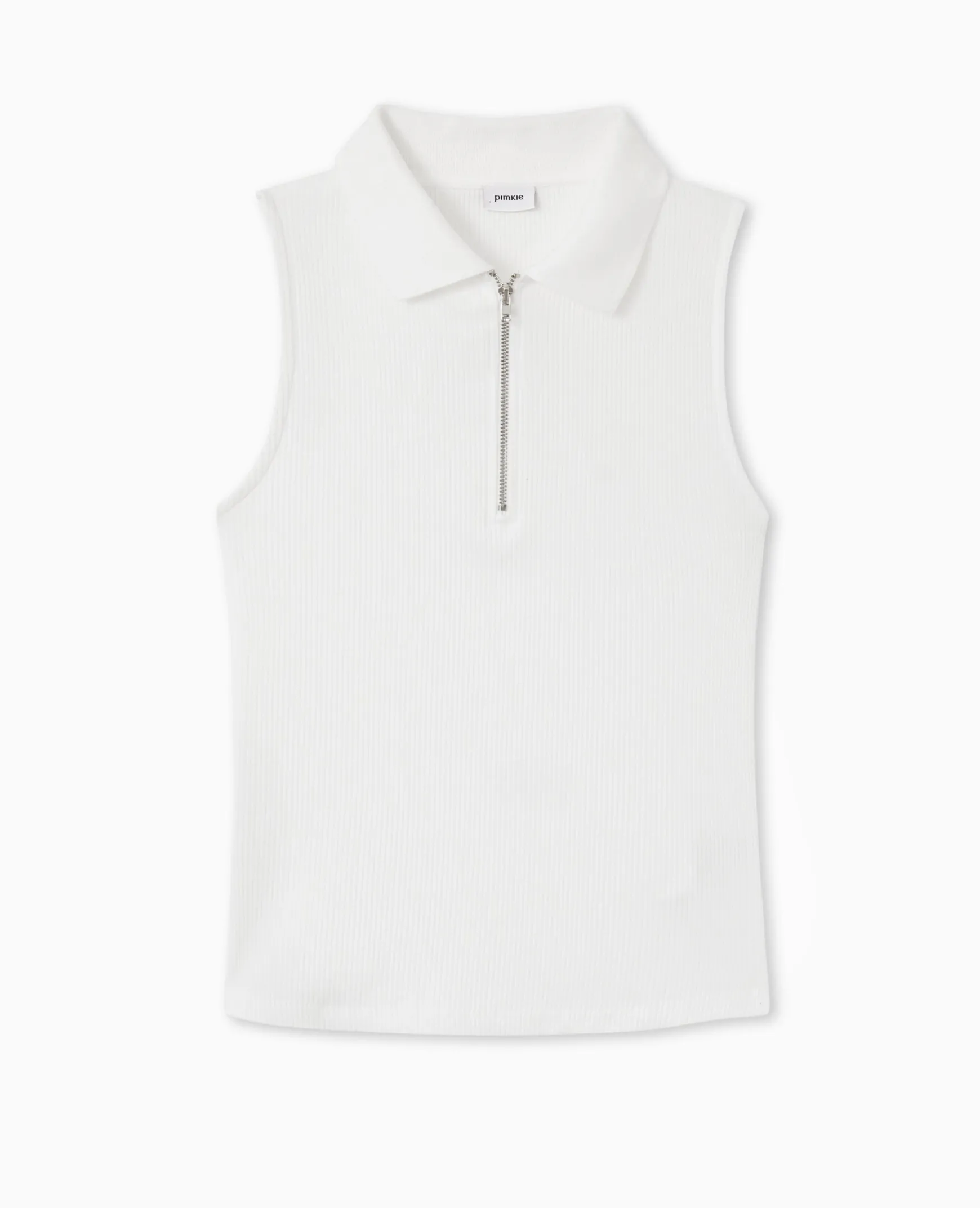 Pimkie Toute La Collection|T-Shirt Et Top^Polo Zippé Sans Manches En Maille Côtelée -