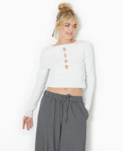 Pimkie Toute La Collection|Pull Et Gilet^Pull Ajusté Avec Ouvertures Et Nœuds Devant -