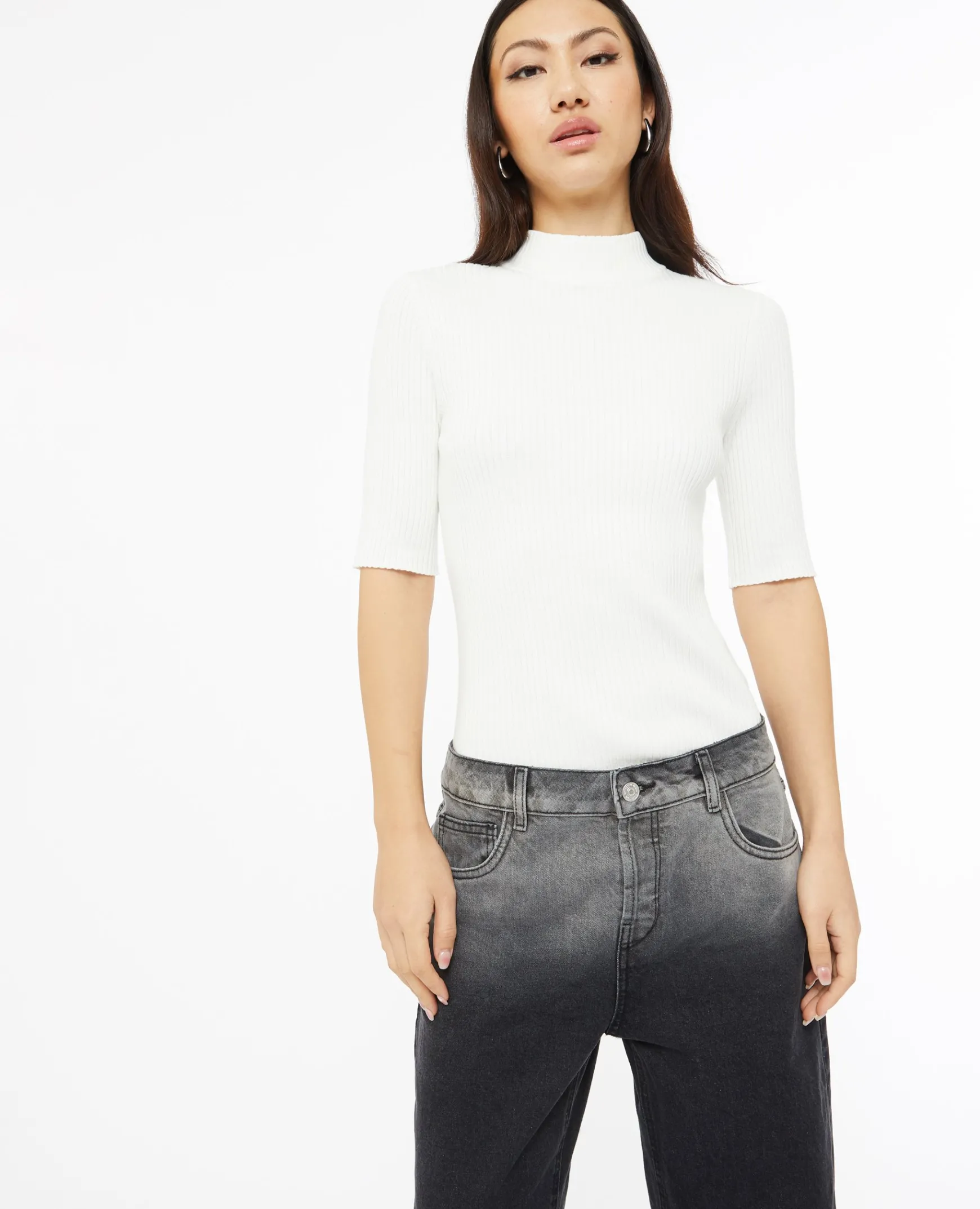Pimkie Pull Et Gilet^Pull Col Montant Manches Courtes -