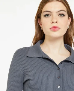 Pimkie Pull Et Gilet^Pull Col Polo En Maille Côtelée -