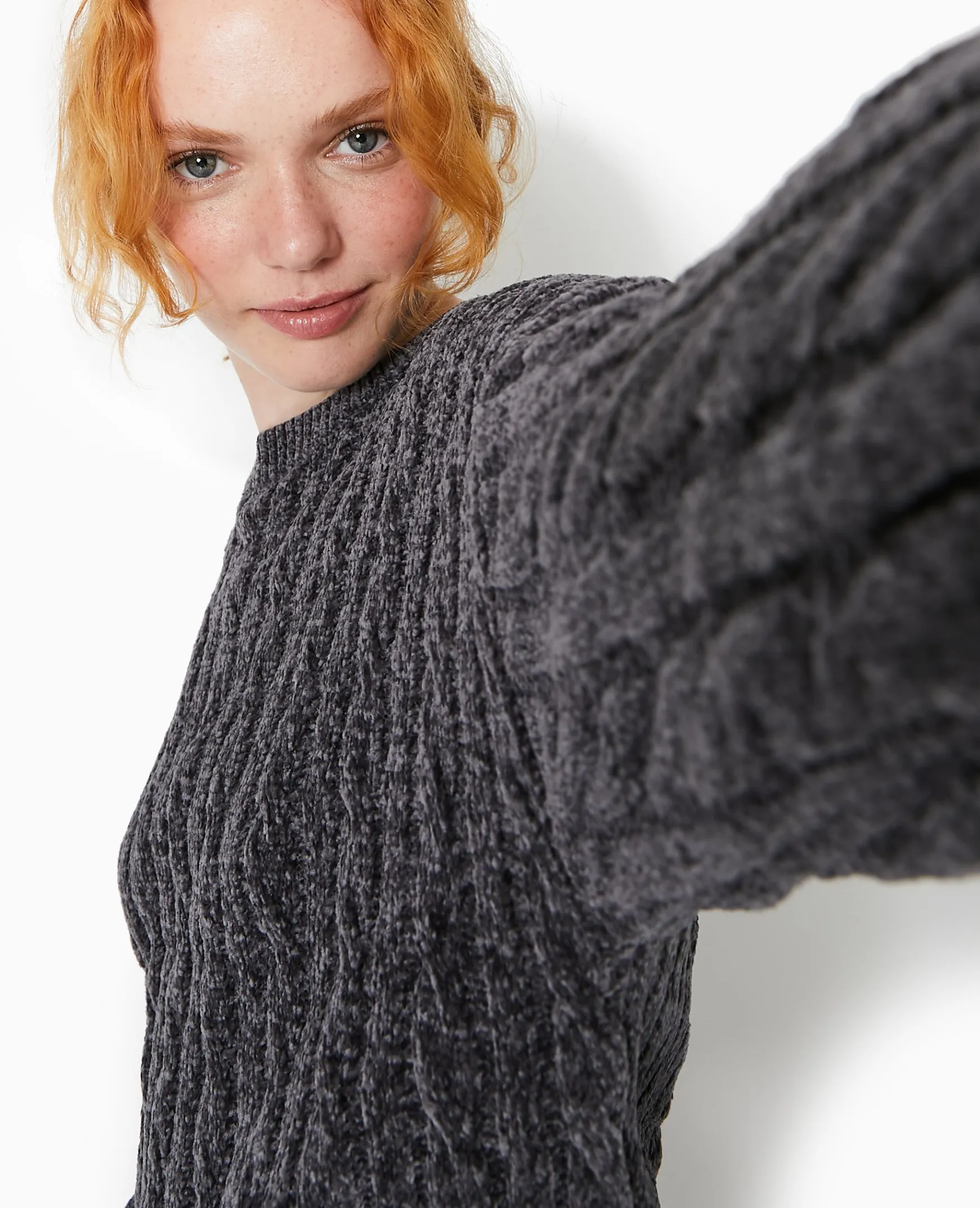 Pimkie Pull Et Gilet^Pull Col Rond En Maille Chenille Torsadée -
