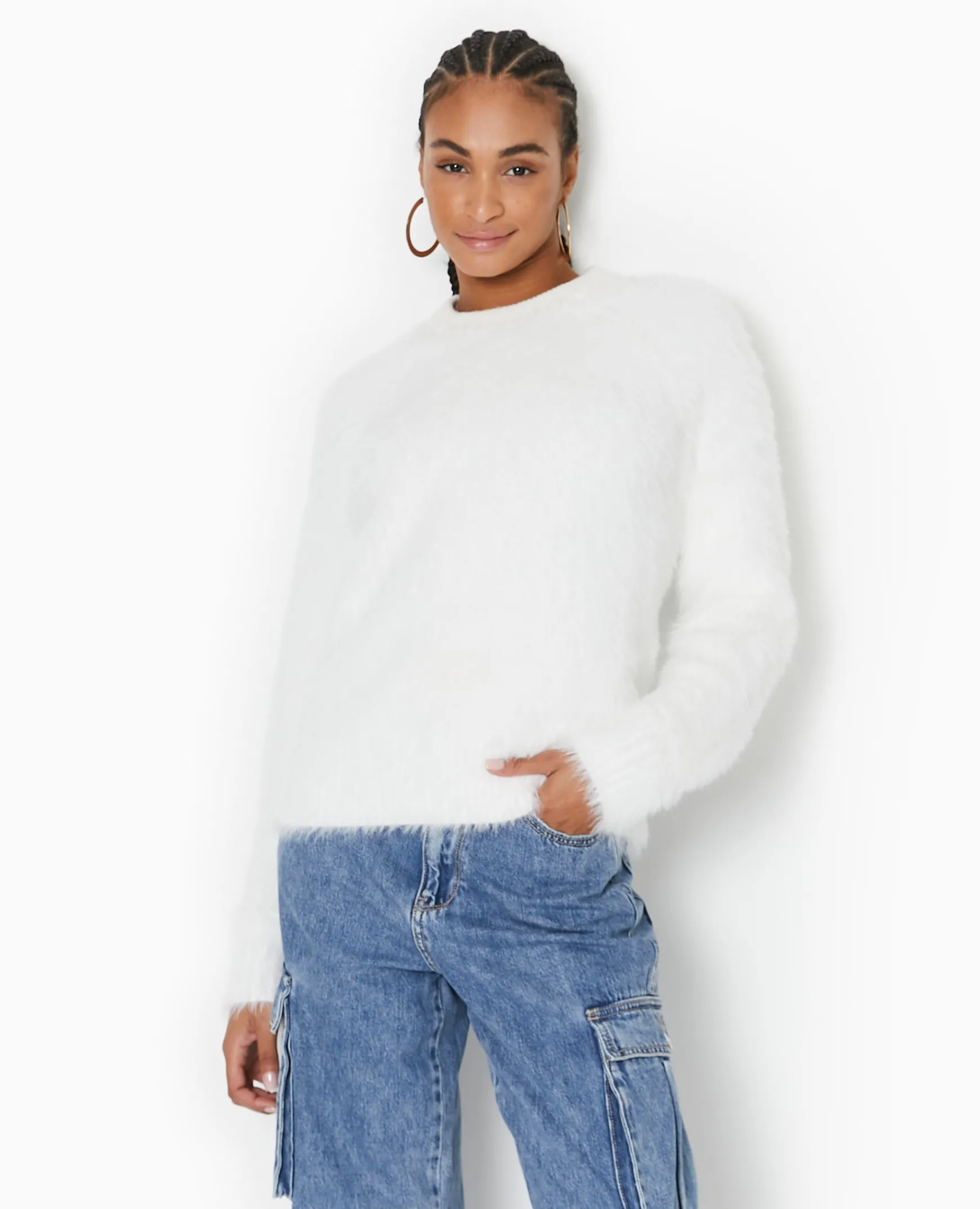 Pimkie Pull Et Gilet^Pull Col Rond En Maille Fluffy Et Poilue -